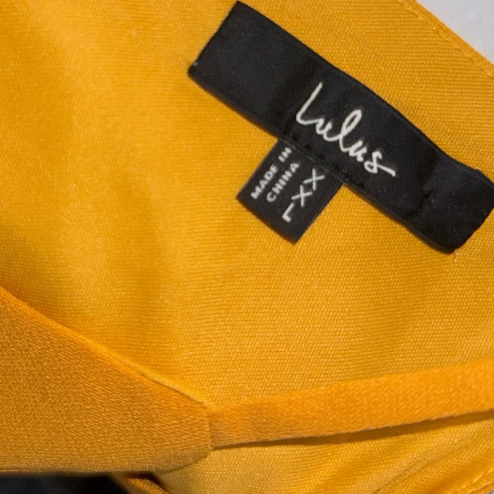 NWT Lulus Out Tonight Mustard Yellow Wide Leg Two Piece Set Size XXL Vacation - Picture 5 of 6